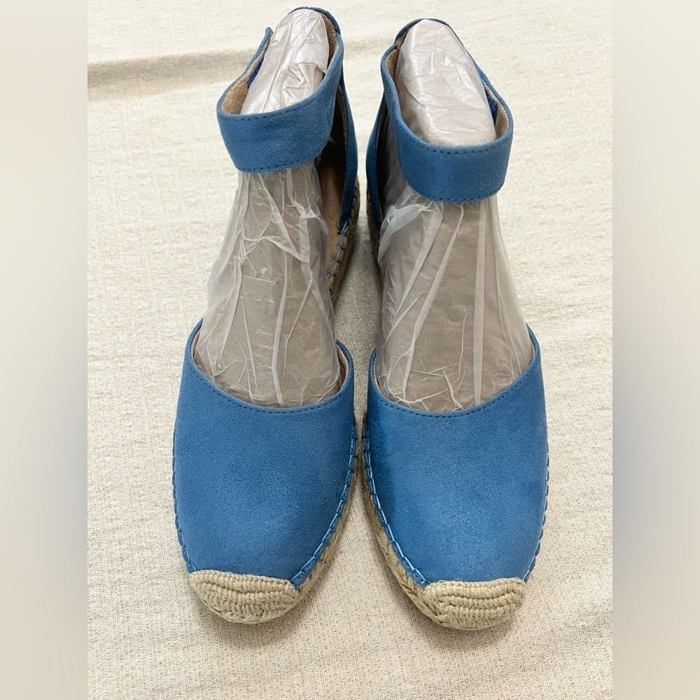 NWT Soul Naturalizer Wren Linen Blue Fabric Espadrilles Sandals - Blue size 9.5